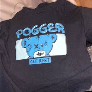 Eighty Eight Black Tee with Blue Bear Design